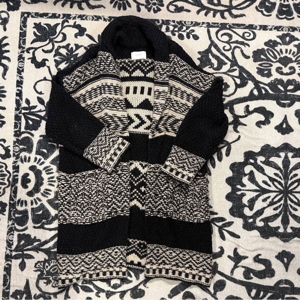 Lucky Brand Black and Cream Women's Cardigan
